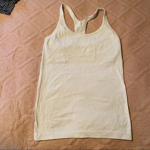 Lululemon Cream Racerback Tank Size 6 With Built In Bra